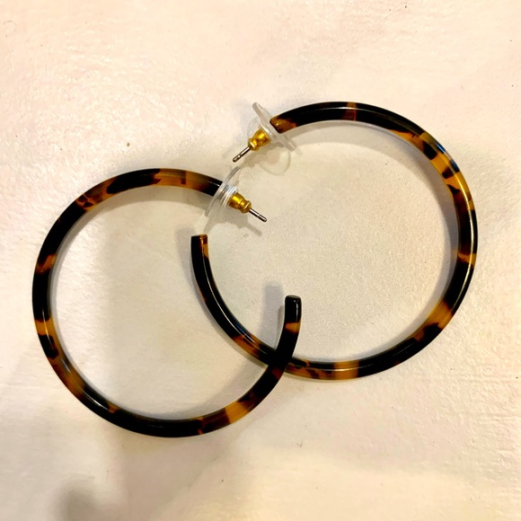 J. Crew Jewelry - JCrew Tortoise Hoop Earrings